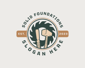 Sawmill Hammer Chisel logo design