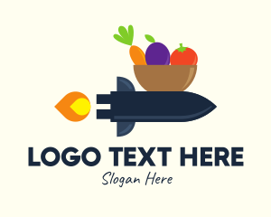 Grocery Delivery - Vegetable Rocket Delivery logo design