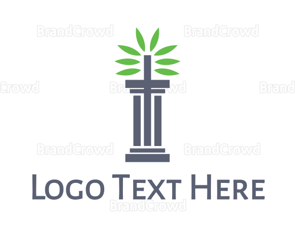 Leaves Cross Pillar Logo