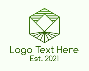 Green - Hexagon Mountain Landscape logo design