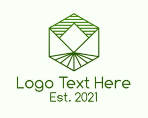 Plantation - Hexagon Mountain Landscape logo design