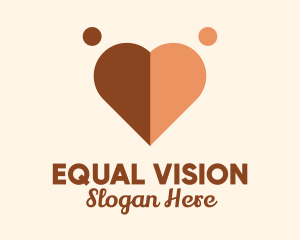 Equality - Interracial Love Heart logo design