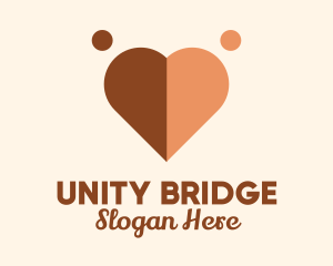 Inclusion - Interracial Love Heart logo design