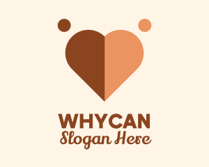 Person - Interracial Love Heart logo design
