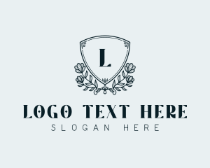 Lifestyle - Luxury Shield Floral Crest logo design