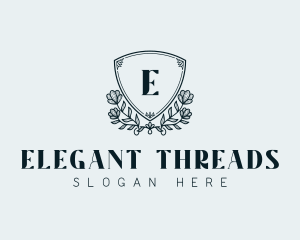 Luxury Shield Floral Crest logo design