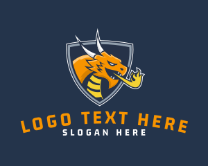 Game Clan - Fire Dragon Shield Esport logo design
