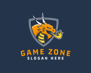 Fire Dragon Shield Esport logo design