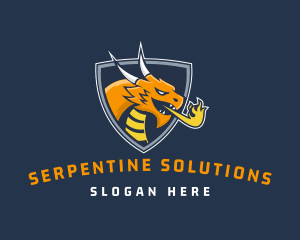 Serpentine - Fire Dragon Shield Esport logo design