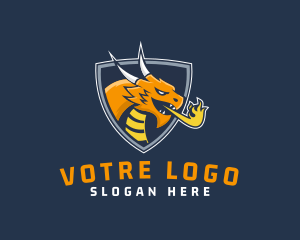 Gaming - Fire Dragon Shield Esport logo design