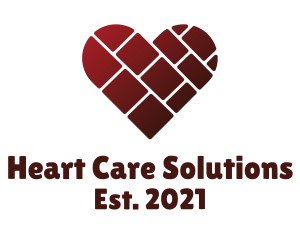 Construction Heart Brick  logo design