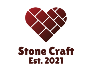 Construction Heart Brick  logo design