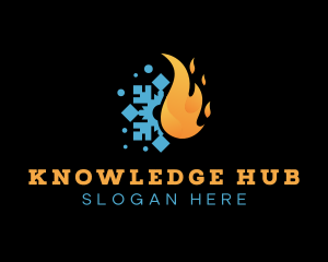 Flame Snowflake Fuel Heating Logo