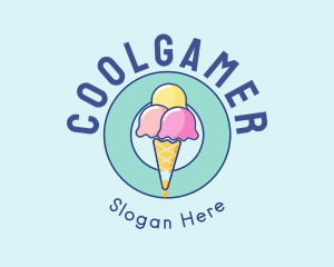 Cute Ice Cream Cone Logo