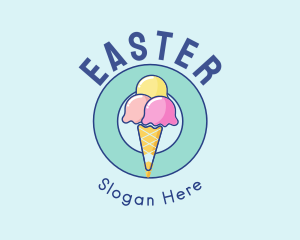 Cute Ice Cream Cone Logo
