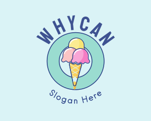 Cute Ice Cream Cone Logo