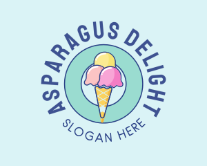 Cute Ice Cream Cone logo design