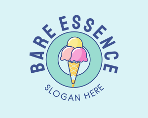 Cute Ice Cream Cone logo design