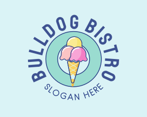 Cute Ice Cream Cone logo design