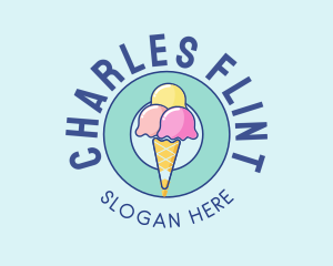 Restaurant - Cute Ice Cream Cone logo design