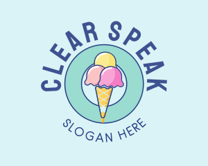 Cute Ice Cream Cone logo design