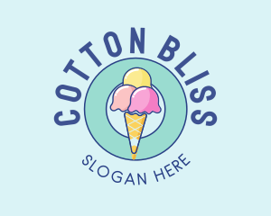 Cute Ice Cream Cone logo design