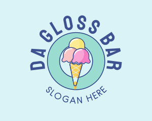 Cute Ice Cream Cone logo design