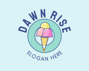 Cute Ice Cream Cone logo design