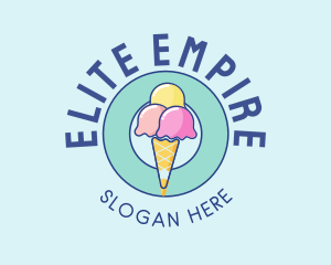 Cute Ice Cream Cone logo design