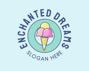 Cute Ice Cream Cone logo design