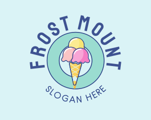 Cute Ice Cream Cone logo design