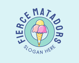 Cute Ice Cream Cone logo design