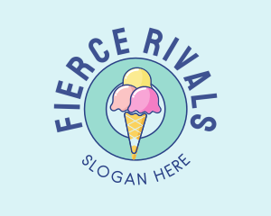 Cute Ice Cream Cone logo design