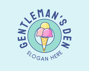 Cute Ice Cream Cone logo design