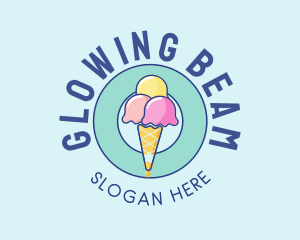 Cute Ice Cream Cone logo design