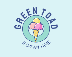 Cute Ice Cream Cone logo design