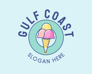 Cute Ice Cream Cone logo design