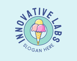 Cute Ice Cream Cone logo design