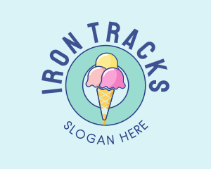 Cute Ice Cream Cone logo design