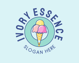 Cute Ice Cream Cone logo design