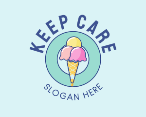 Cute Ice Cream Cone logo design