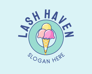 Cute Ice Cream Cone logo design