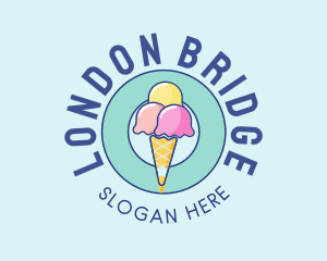 Cute Ice Cream Cone logo design