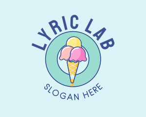 Cute Ice Cream Cone logo design