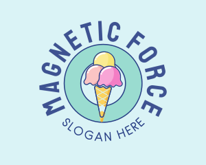 Cute Ice Cream Cone logo design