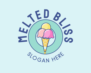 Cute Ice Cream Cone logo design