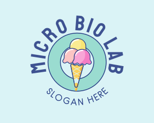 Cute Ice Cream Cone logo design