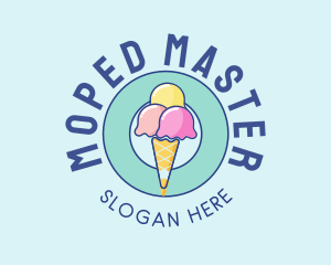 Cute Ice Cream Cone logo design