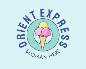 Cute Ice Cream Cone logo design