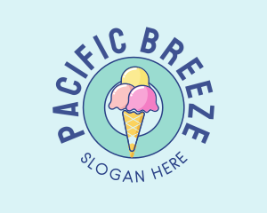 Cute Ice Cream Cone logo design